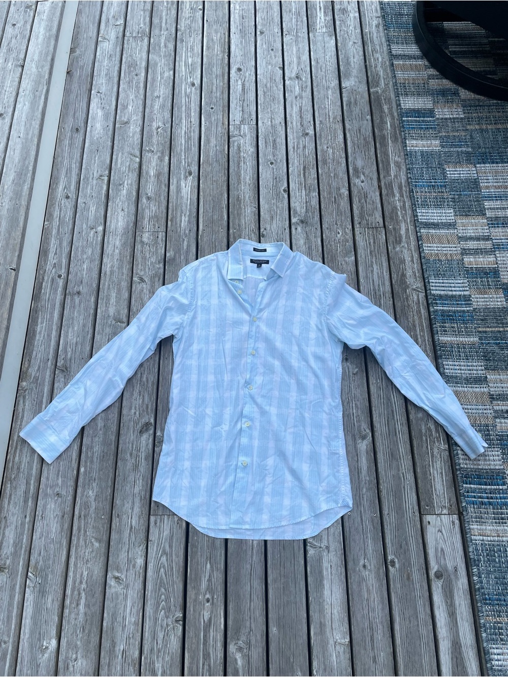 Banana Republic Light Blue Striped Men's Dress Shirt